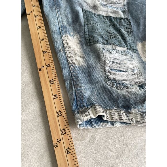 VTG Style FWRD Mens Custom Patchwork by Angelina Vanelli Distressed Denim Shorts - Picture 4 of 13